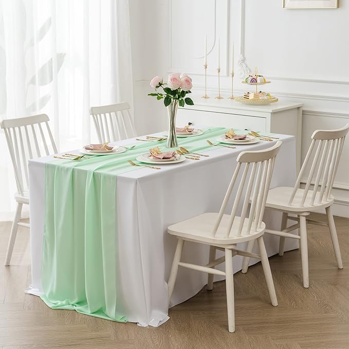 12Pack 9ft Chiffon Table Runner14x108 Inch Sheer Romantic Table Runner - Image 7