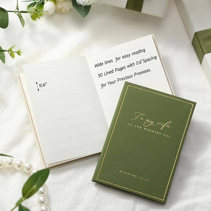Engrowtic 2 Pcs Wedding Vow Books His and Her to Husband Wife Wedding Must Have - Image 3