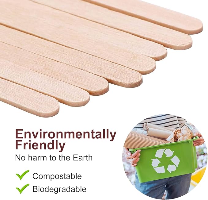 Wooden Coffee Stirrers Individually Wrapped, 500-Count 5.5 Inch Birch Stir - Image 4