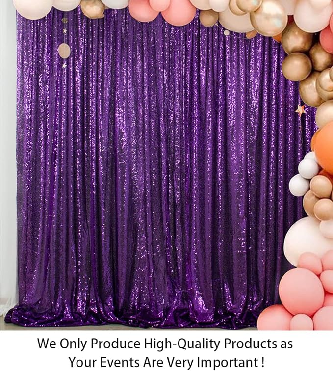 ShinyBeauty Purple Sequin Backdrop 10FTx10FT - Image 2