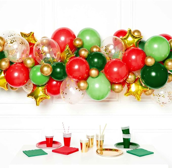 Patimate Red Green Christmas Balloons Set - Image 7