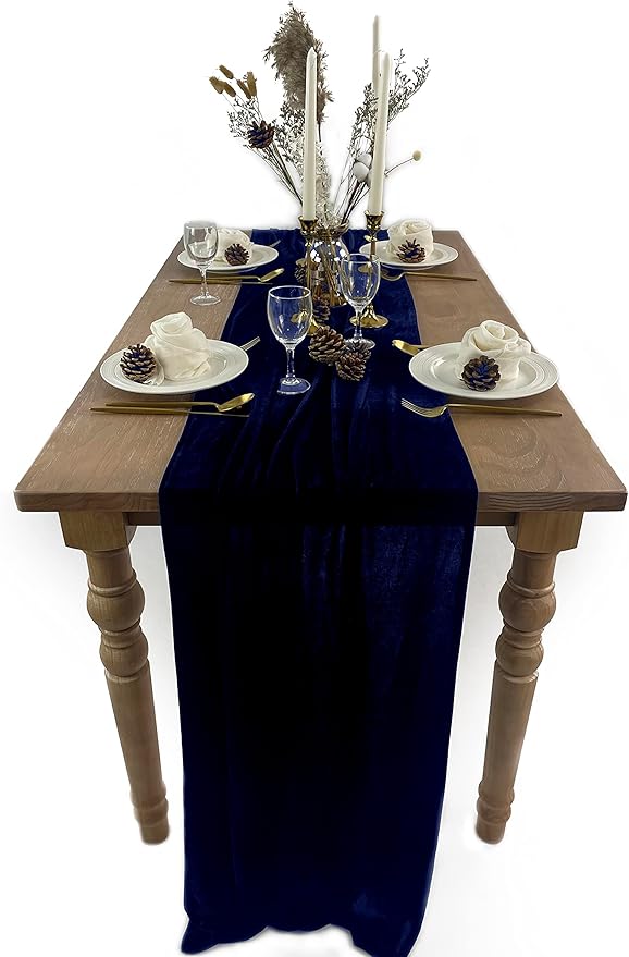 Velvet Table Runner, 10ft Luxurious Wedding Reception Decorations Soft Velvet - Image 7