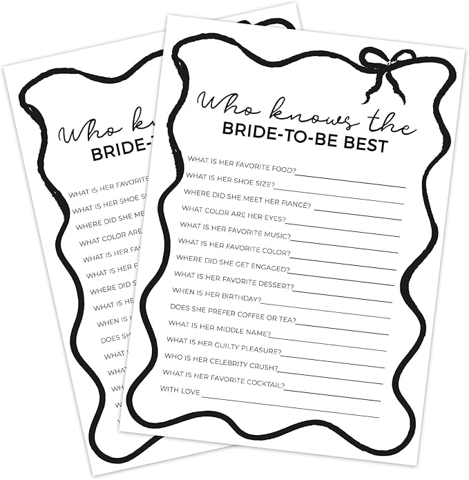 DEEKA 30 PCS Bridal Shower Games Card - Image 9