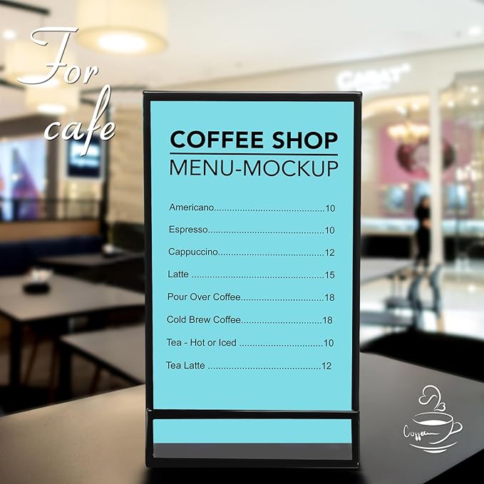 Zonon Acrylic Sign Holder 5x7, 6 Pack Vertical Double Sided Menu Display Stand - Image 6