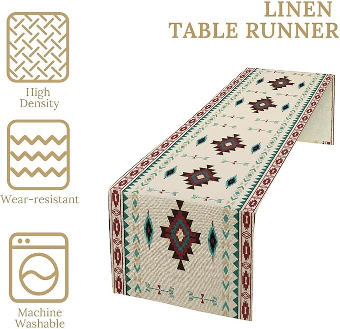 Aztec Table Runner Southwestern Native Vintage Geometric Pattern Table Runner - Image 5