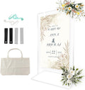 Wedding Sign Holder, Adjustable Welcome Sign Stand w/ Leather Hanging Strap by TPFWTD