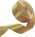 1-1/2" x 50 Yards Champaign Gold Satin Ribbon Single Faced Fabric Ribbons by Oakarbo
