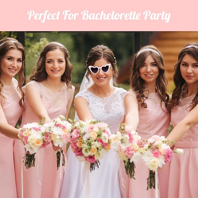 Bride Sunglasses for Bachelorette White Heart Glasses for Bride to Be Gift - Image 7
