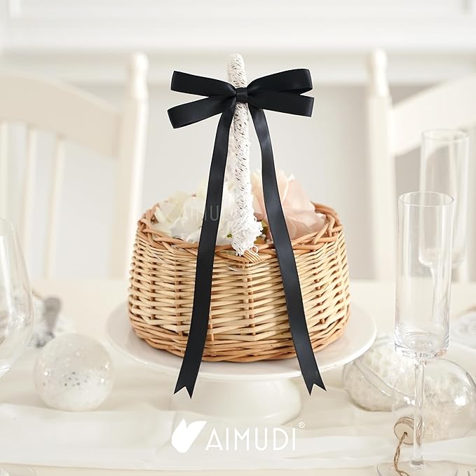 AIMUDI Black Bow 5 × 10" Satin Bow - Image 8