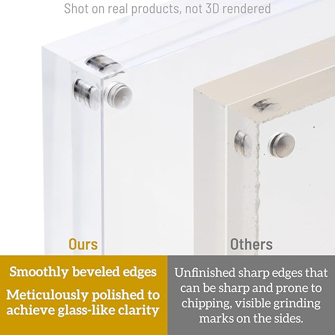 4x6 Acrylic Picture Frame 3 Pack, 20mm Thick Magnetic Double Sided Display 20% - Image 4