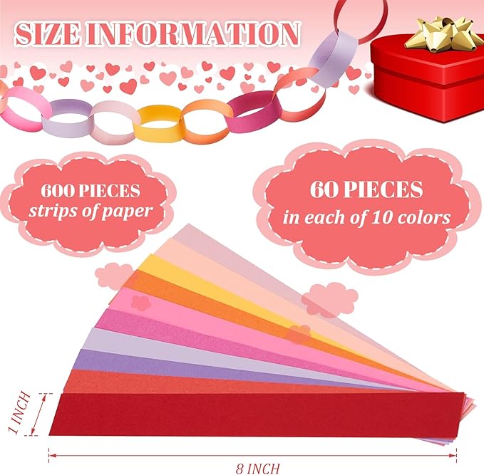 Lincia 600 Sheet Halloween Paper Chain Garland, Construction DIY Crafts Chain - Image 3