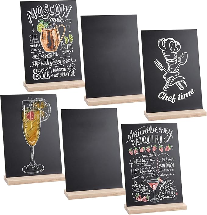 Small Chalkboard Signs, Double Side 6 x 9 Inch Wooden Tabletop Chalkboard Sign - Image 3