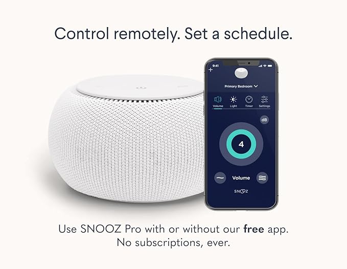 SNOOZ Pro - Smart White Noise Machine & Travel Case - Real Fan Inside, - Image 6