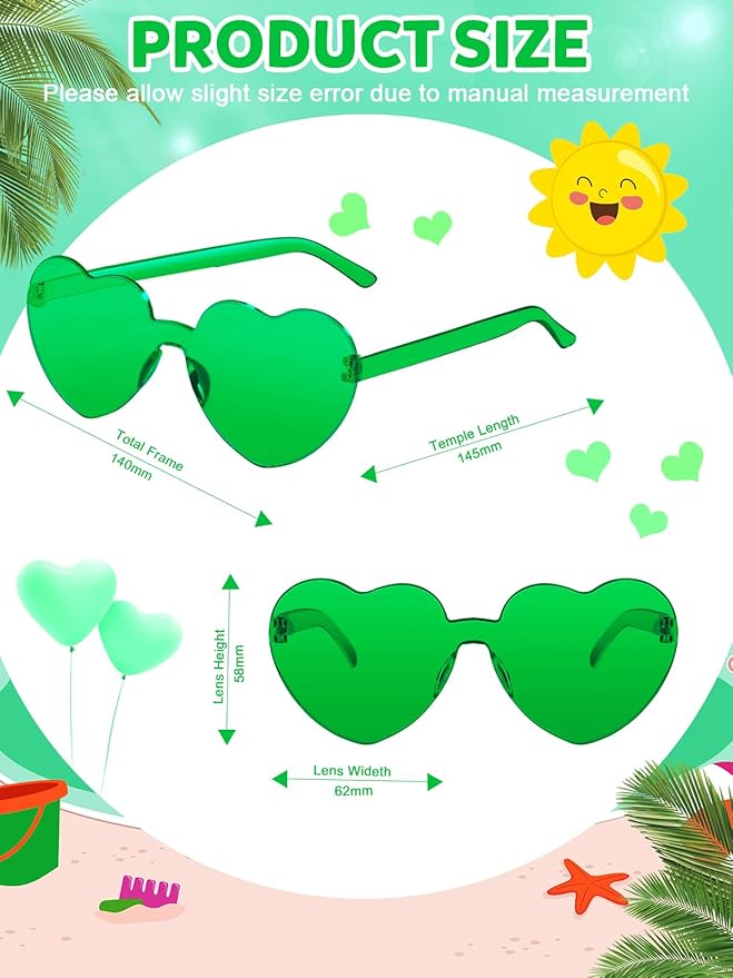 12 Pairs Heart Shaped Sunglasses - Image 2