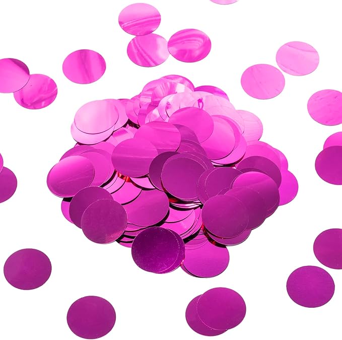 Hot Pink Table Confetti Party Decorations Metallic Circle Dot Confetti by WEVEN