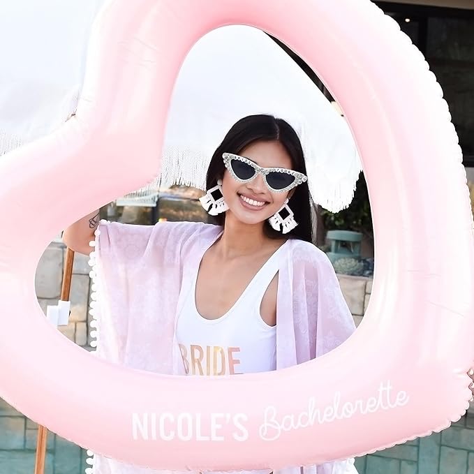 Bride Sunglasses for Bachelorette White Heart Glasses for Bride to Be Gift - Image 7