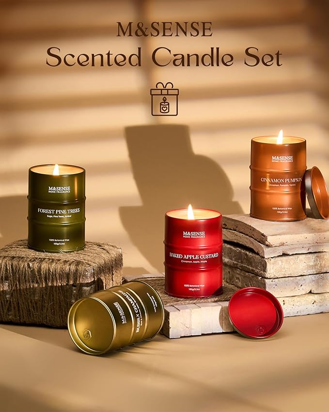 Fall Candles Set | Mini Scented Candles Gift Set | 4 Pack Candles - Image 6