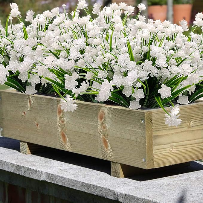 10 Bundles Artificial Flowers Outdoor UV Resistant Fake Plants Indoor Outside - Image 3