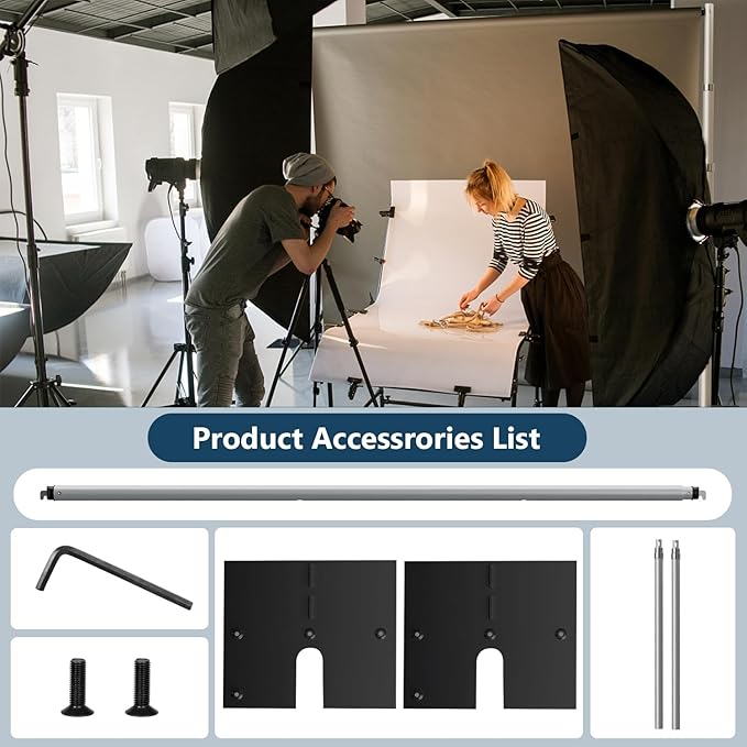 SLOW DOLPHIN 10x 10ft Pipe and Drap Backdrop Stand Kit, Heavy Duty Adjustable - Image 7