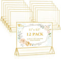 EHWINE 12 Pack Acrylic Sign Holder 8.5 x 11 Horizontal, Double-Sided Stand up by EHWINE