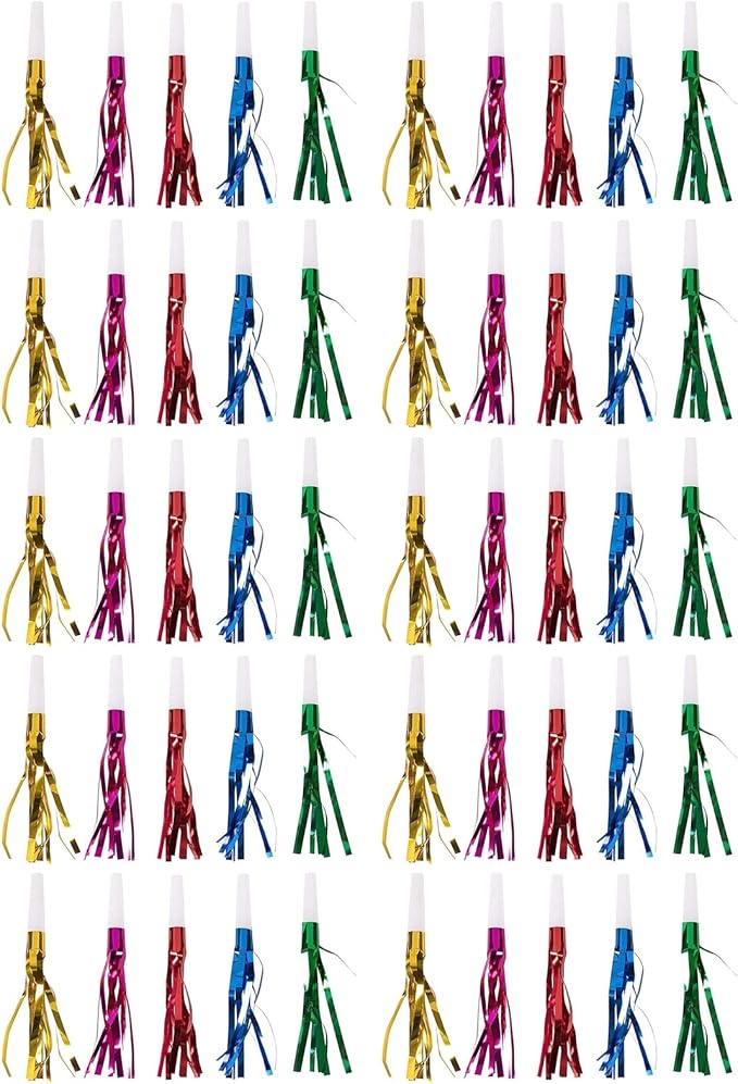 Juvale Party Noise Makers & Horns 50-Pack 5 Colors - Image 8