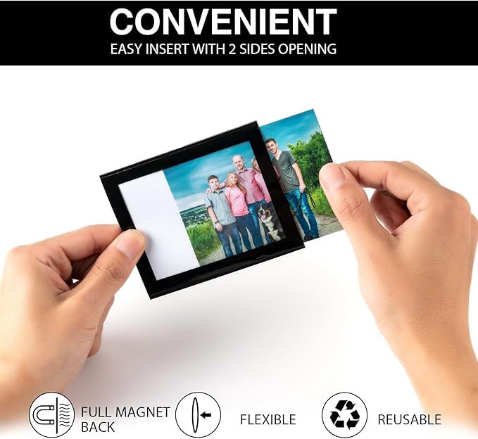 Magnetic Picture Frames with Black Border, Mini Wallet Size Magnet Photo - Image 4