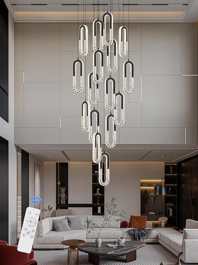 Large Staircase Crystal Chandeliers 16-Light Modern foyers Entrance 150" Long - Image 5