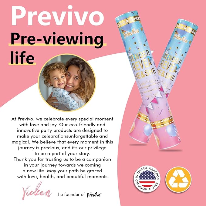 Previvo Gender Reveal Confetti Powder Cannon - Image 5