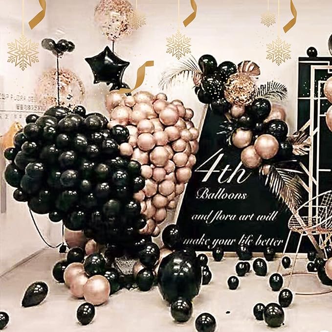 KAWKALSH Black Balloon Arch Kit 111Pcs 18 12 5 Inch Latex Party Balloons Garland - Image 4