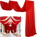 FUHSY Red Ceiling Drapes for Wedding Ceiling Drapes 5x20 FT 4 Panels Ceiling by FUHSY