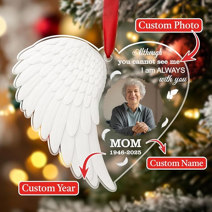 Personalized Memorial Glass Ornament 2025 – I Am Always - Image 2