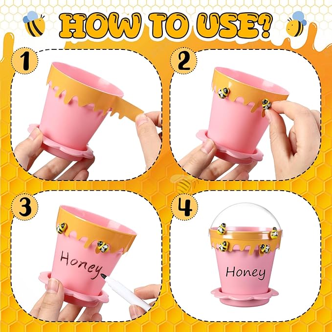 30 Sets Mini Honey Bee Pots - Image 3