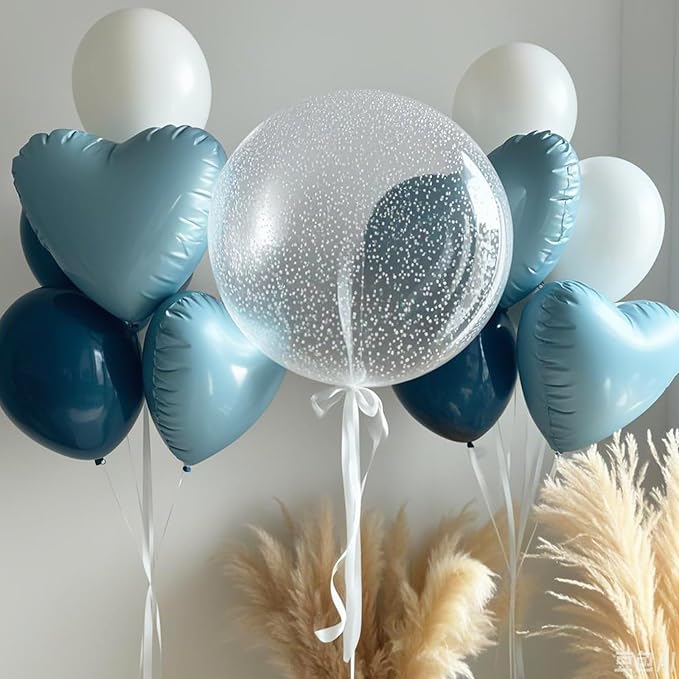 Baby Blue Heart Balloons - Image 7