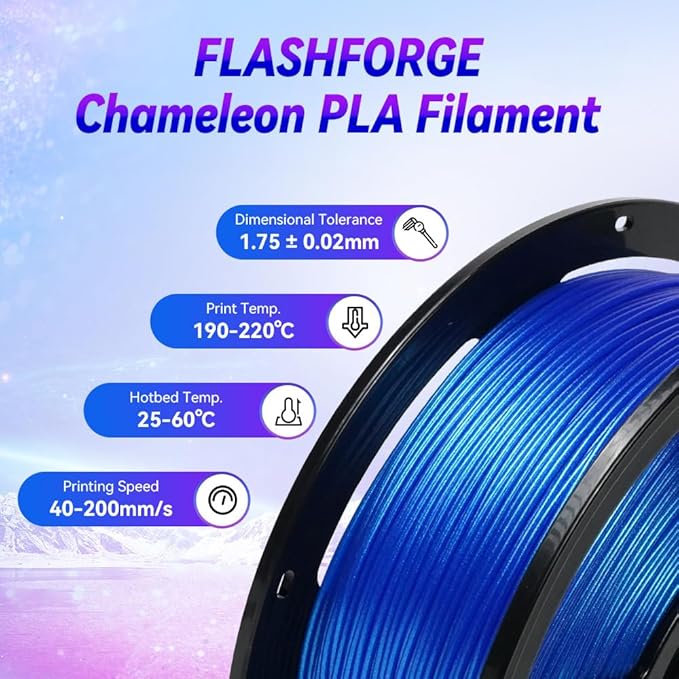FLASHFORGE 3D Printer Filament Chameleon PLA Color Shift Filament 1.75mm - Image 4