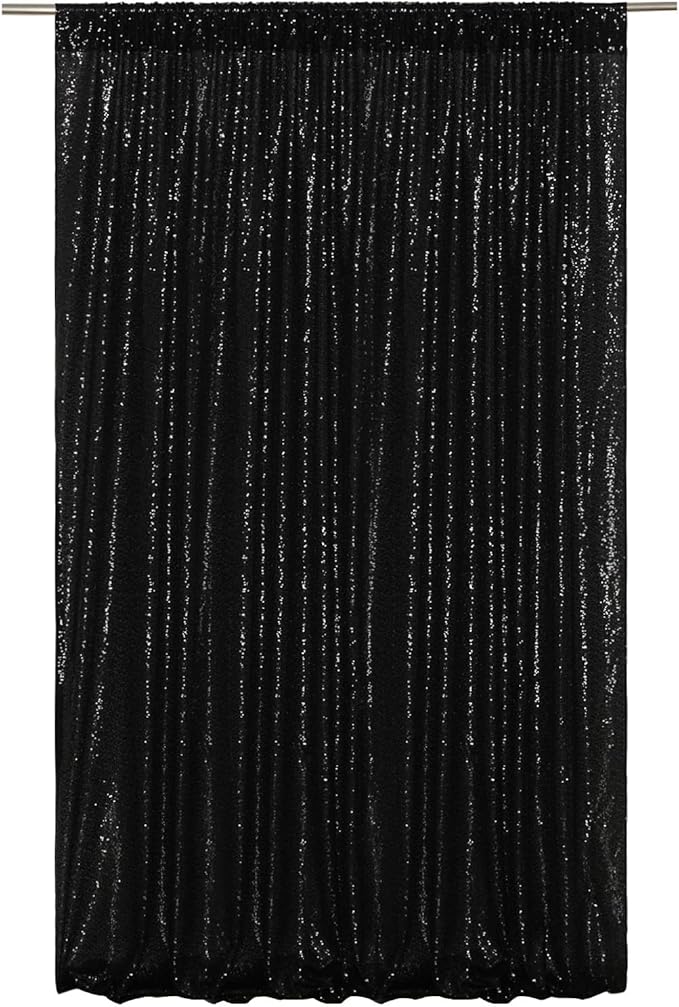 Poise3EHome 2 Panels 4x8ft Black Sequin Backdrop, Upgrade Shimmer Backdrop - Image 9
