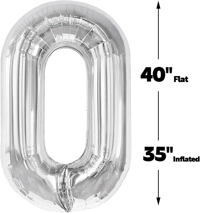 Silver 40 Inch 10 Number Balloons, 10 Decorations - Image 3