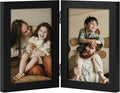 decorUhome Double 4x6 Picture Frame Vertical, Engineered Wood Bifold Photo Frame by decorUhome