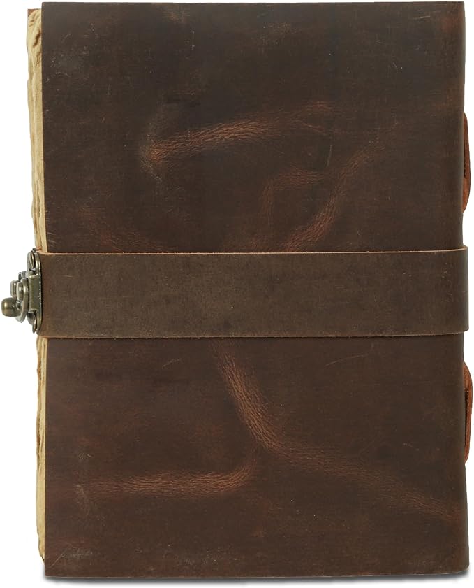 Vintage Leather Journal Handmade Buffalo Non-Refillable Deckle Edge Paper – - Image 8