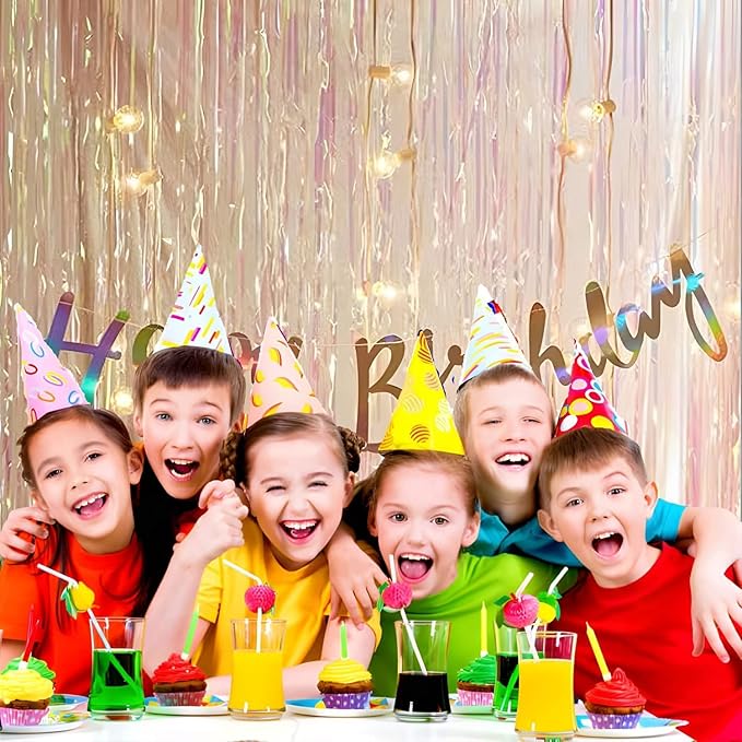 BRAVESHINE Party Decorations Iridescent Foil Fringe Backdrops - Image 8
