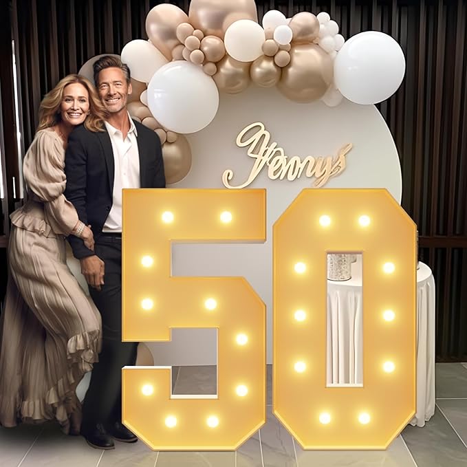 imprsv 4FT Light Up Numbers, Marquee Numbers 50th Birthday Decorations - Image 6