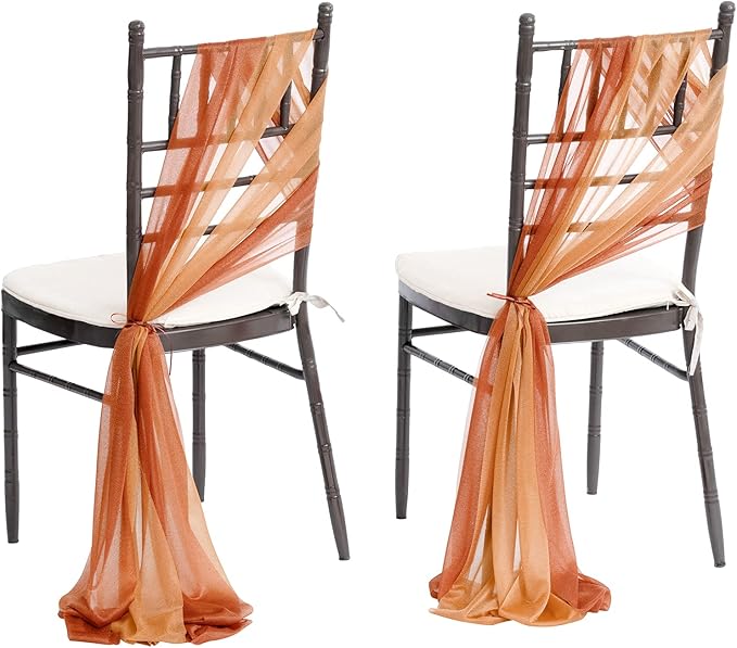 Ling's moment Wedding Chair Sashes Cover Aisle Decorations Draping Fabric by LingsMoment