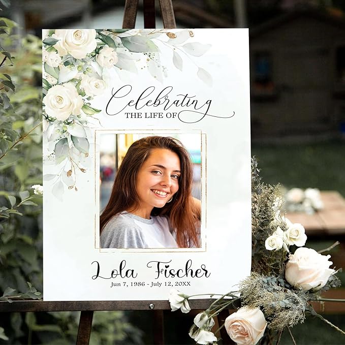 Funeral Welcome Sign with Photo, Celebration of Life Decoration, Funeral - Image 3