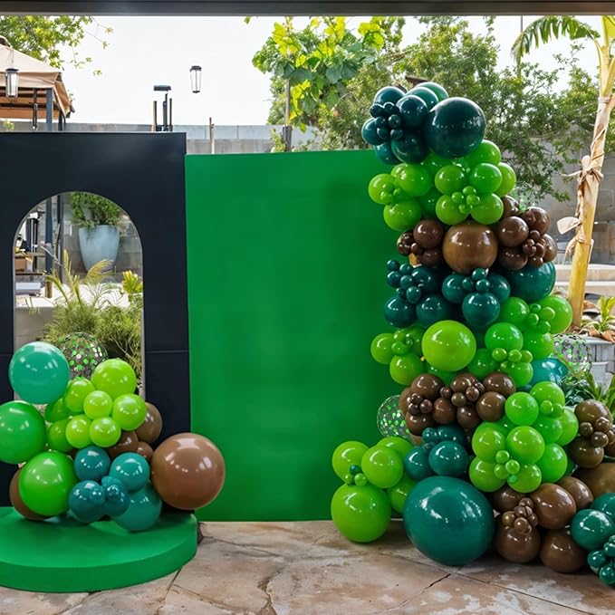 Brown and Green Balloons, 12 Inch Coffee Brown Emerald Dark Metallic Green - Image 6