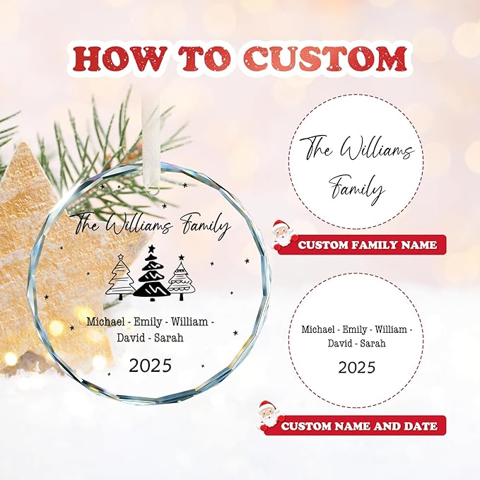 Family Christmas Ornaments 2025 Personalized, Family Ornaments - Image 5