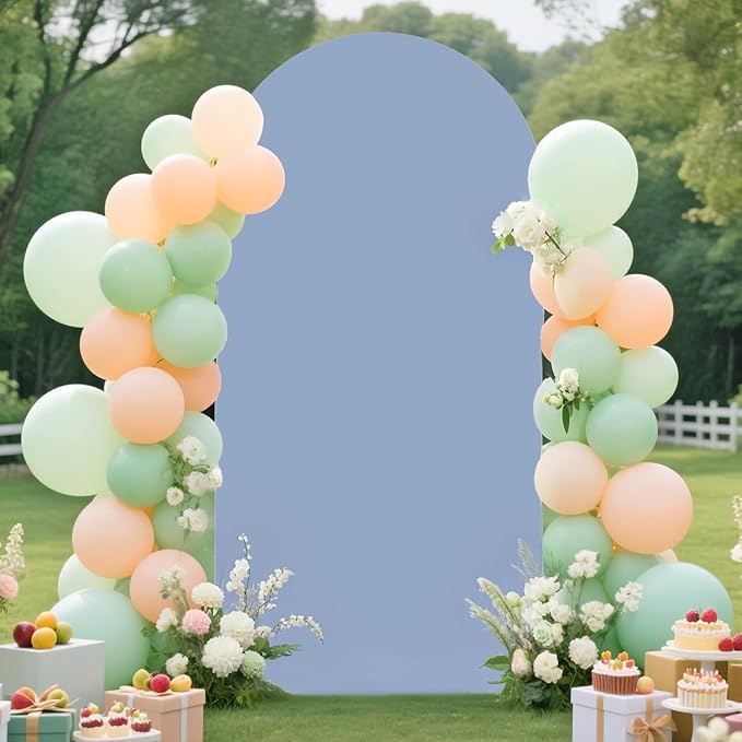 7.2FT Arch Backdrop Stand and Dusty Blue Arch Cover Set Metal Arch Stand - Image 4