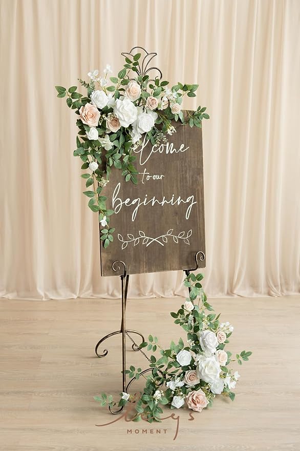Ling's Moment 2pcs Wedding Flowers Garland Artificial Floral Swag Arch - Image 5