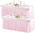 Wish Care 2 Pack Pink Spandex Table Clothes by WishCare