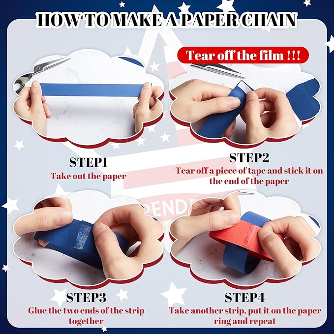 Lincia 600 Sheet Halloween Paper Chain Garland, Construction DIY Crafts Chain - Image 4
