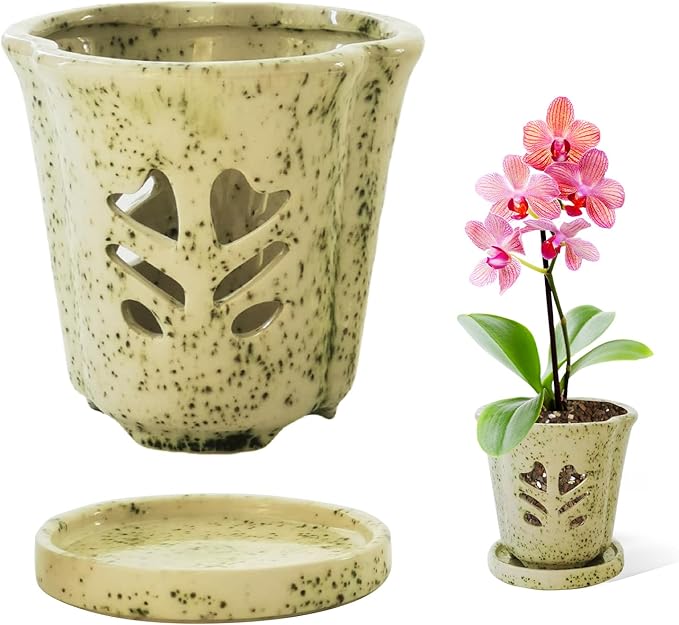 Orchid Pot 4 Inch, Ceramic Orchid Pots by pavtner