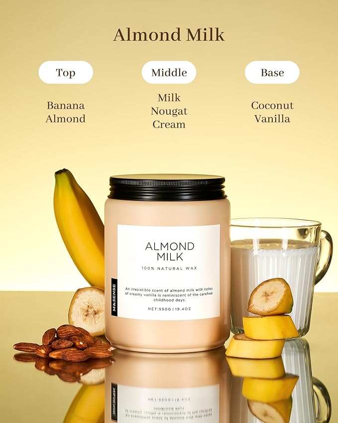 M&SENSE Almond Milk Scented Candles - Image 2